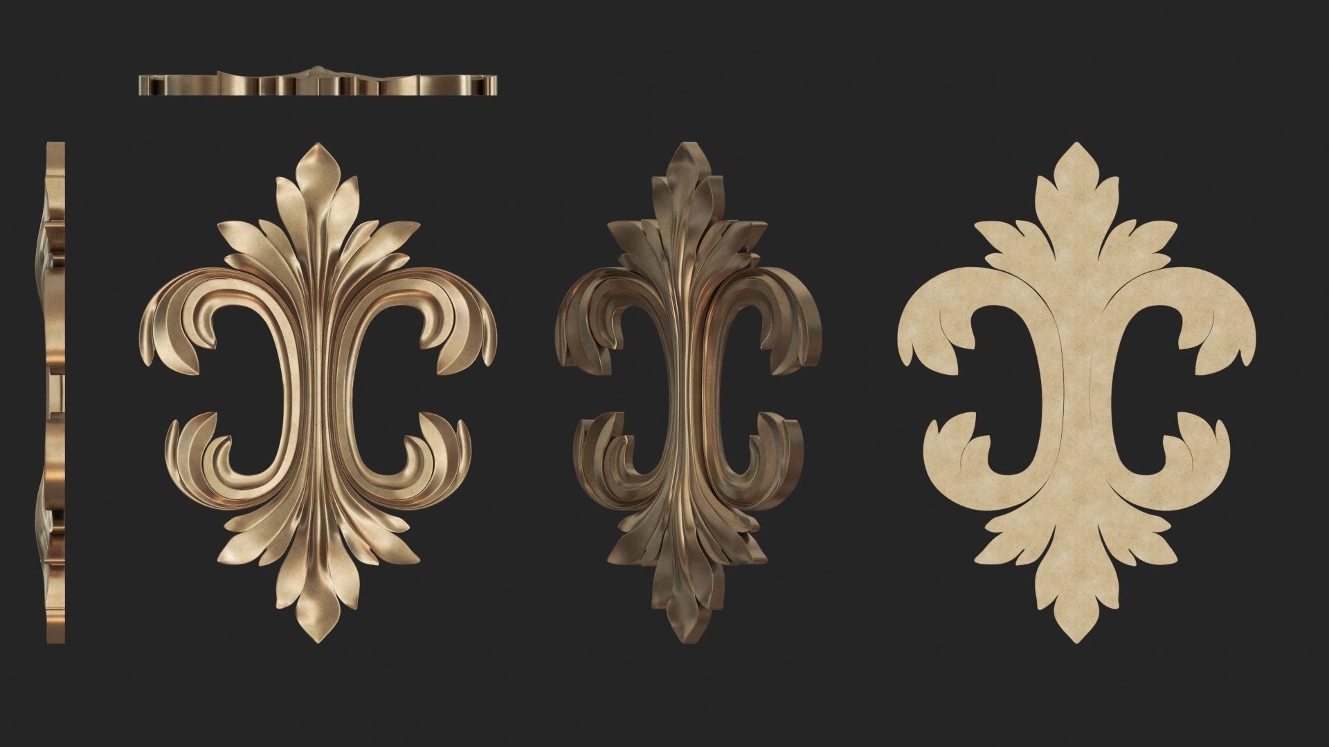 9 Ornament Samples with flat backside 3D print model_6