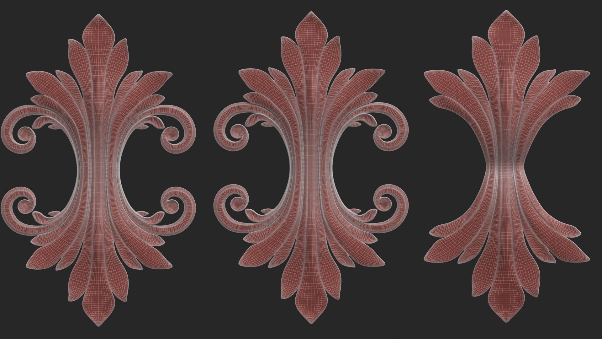 9 Ornament Samples with flat backside 3D print model_11