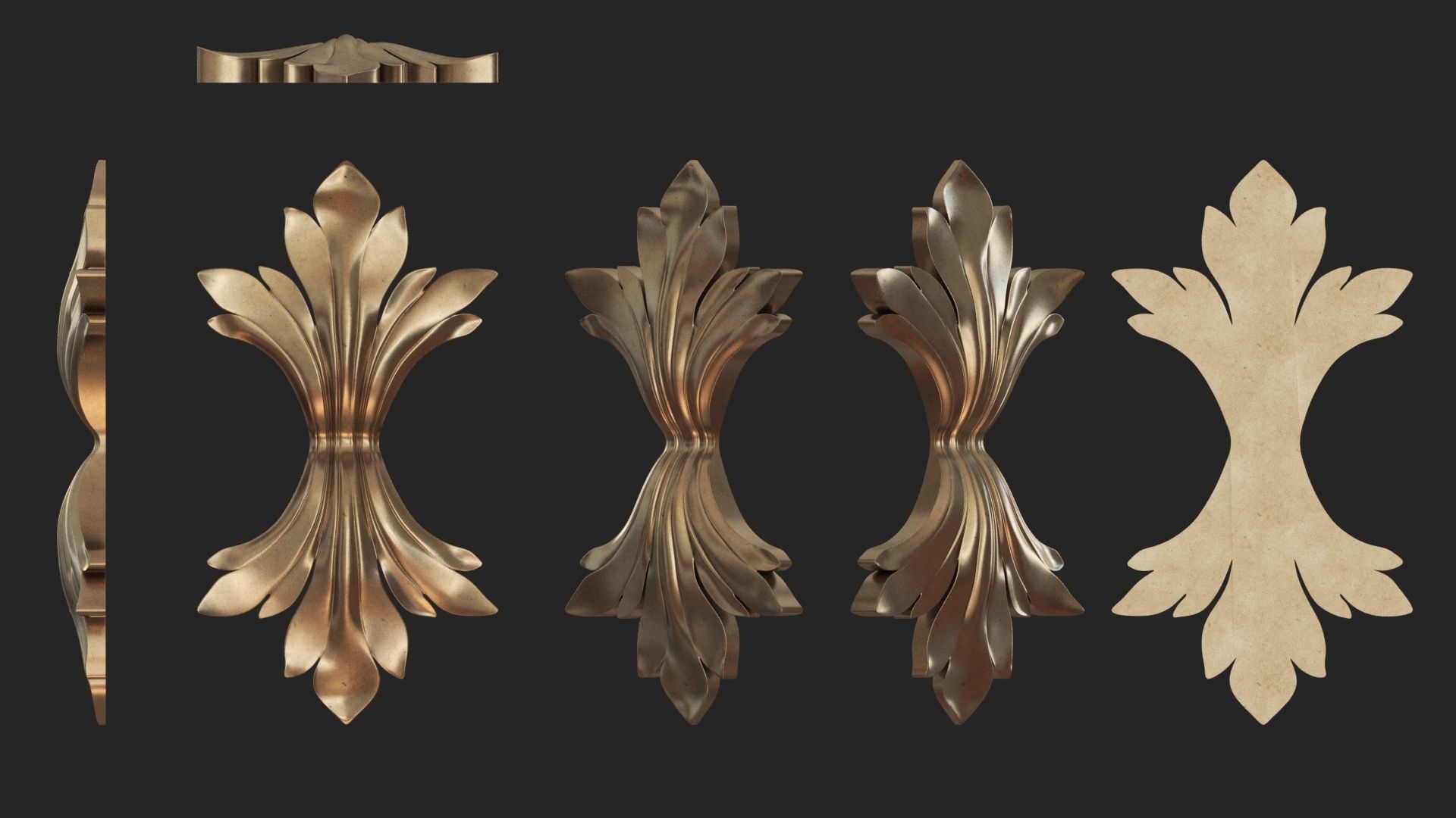 9 Ornament Samples with flat backside 3D print model_8