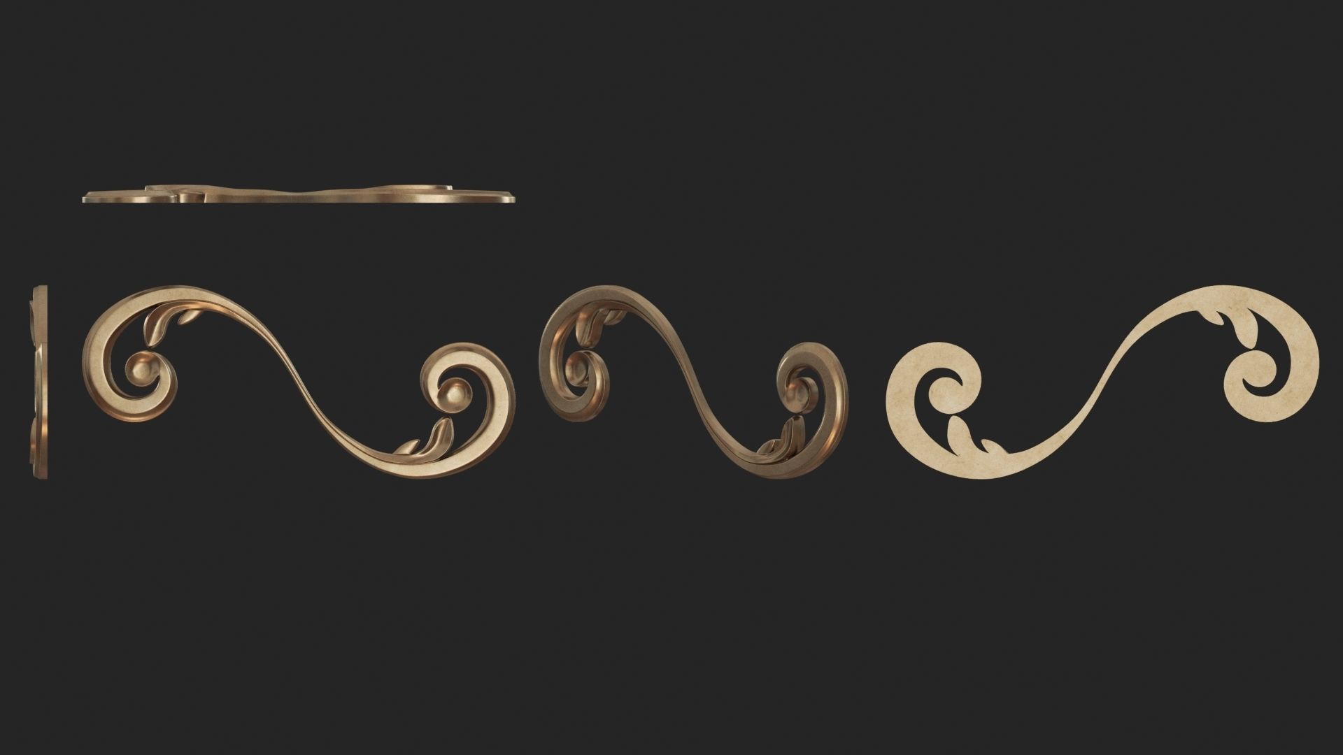 9 Ornament Samples with flat backside 3D print model_10