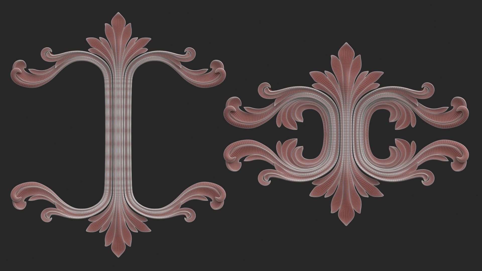 9 Ornament Samples with flat backside 3D print model_12