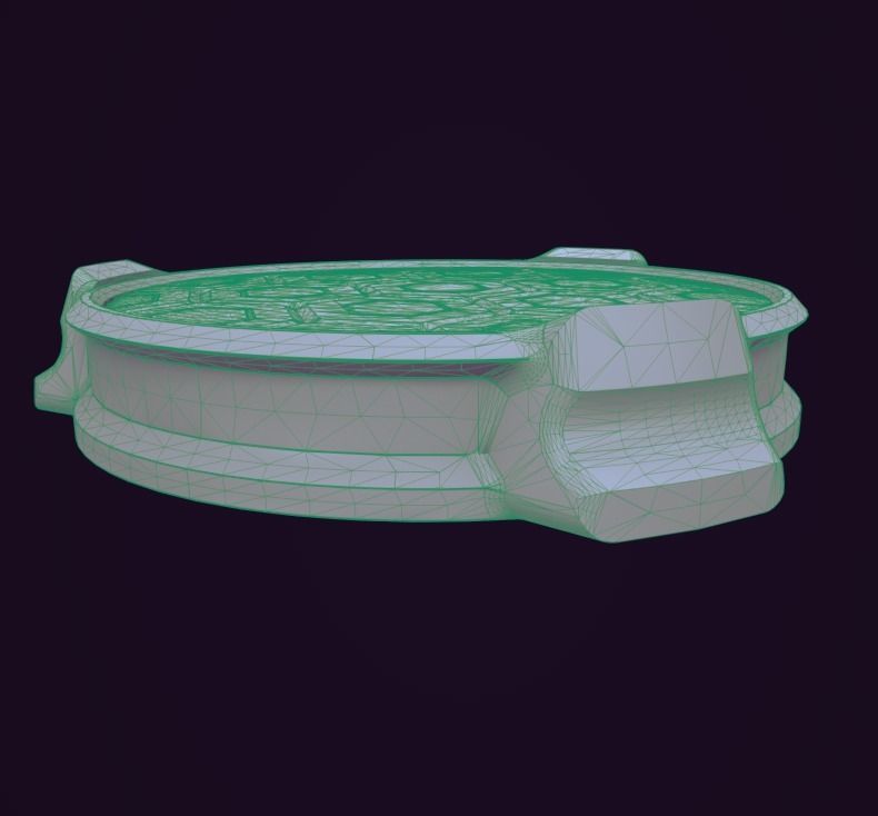 Sci Fi Pedestal 3D Printable Base  3D print model_4