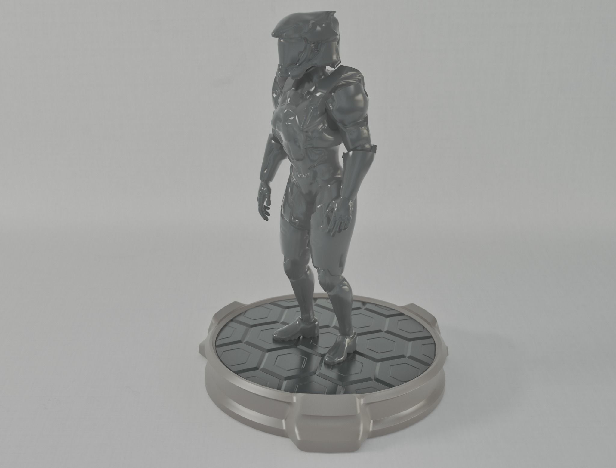 Sci Fi Pedestal 3D Printable Base  3D print model_2