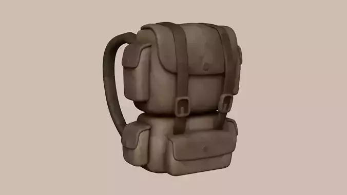 Desert Camouflage Backpack - Character Military Low-poly 3D model