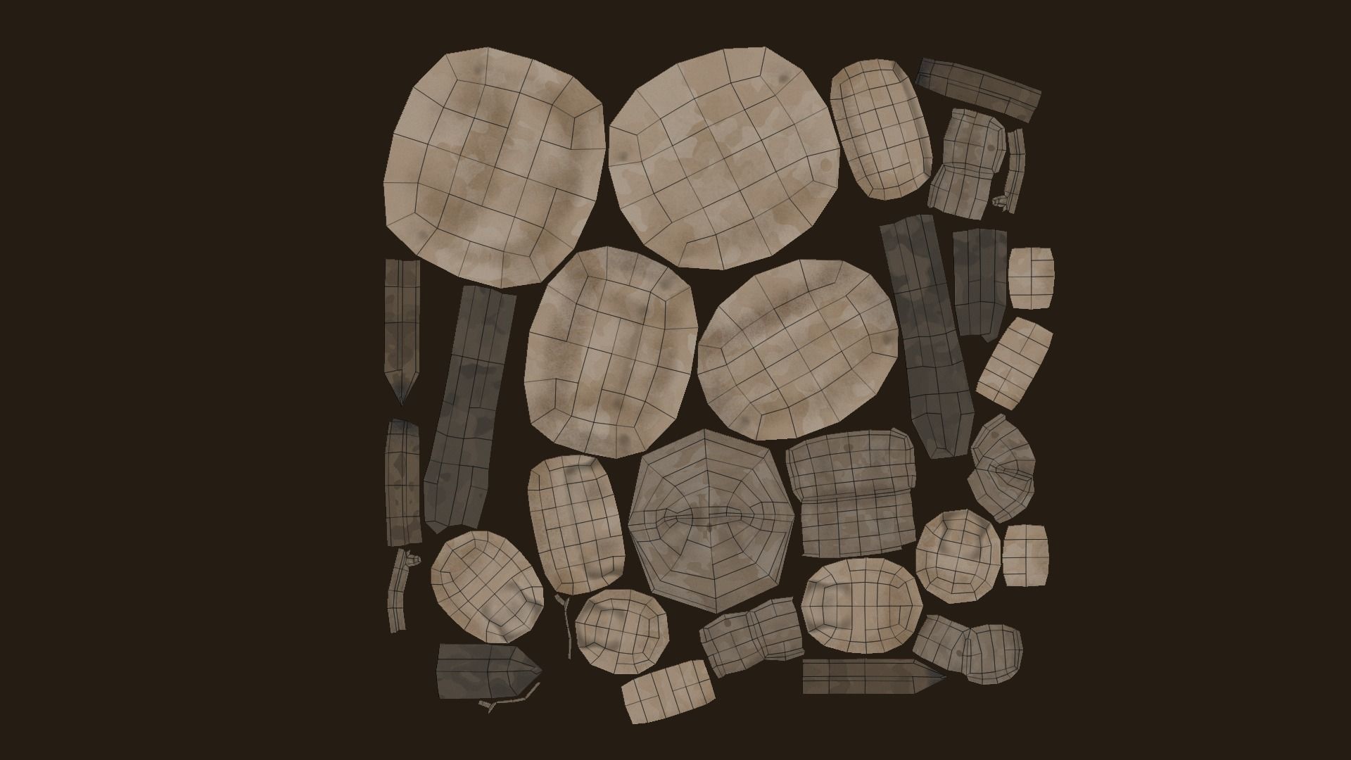 Desert Camouflage Backpack - Character Military Low-poly 3D model_12