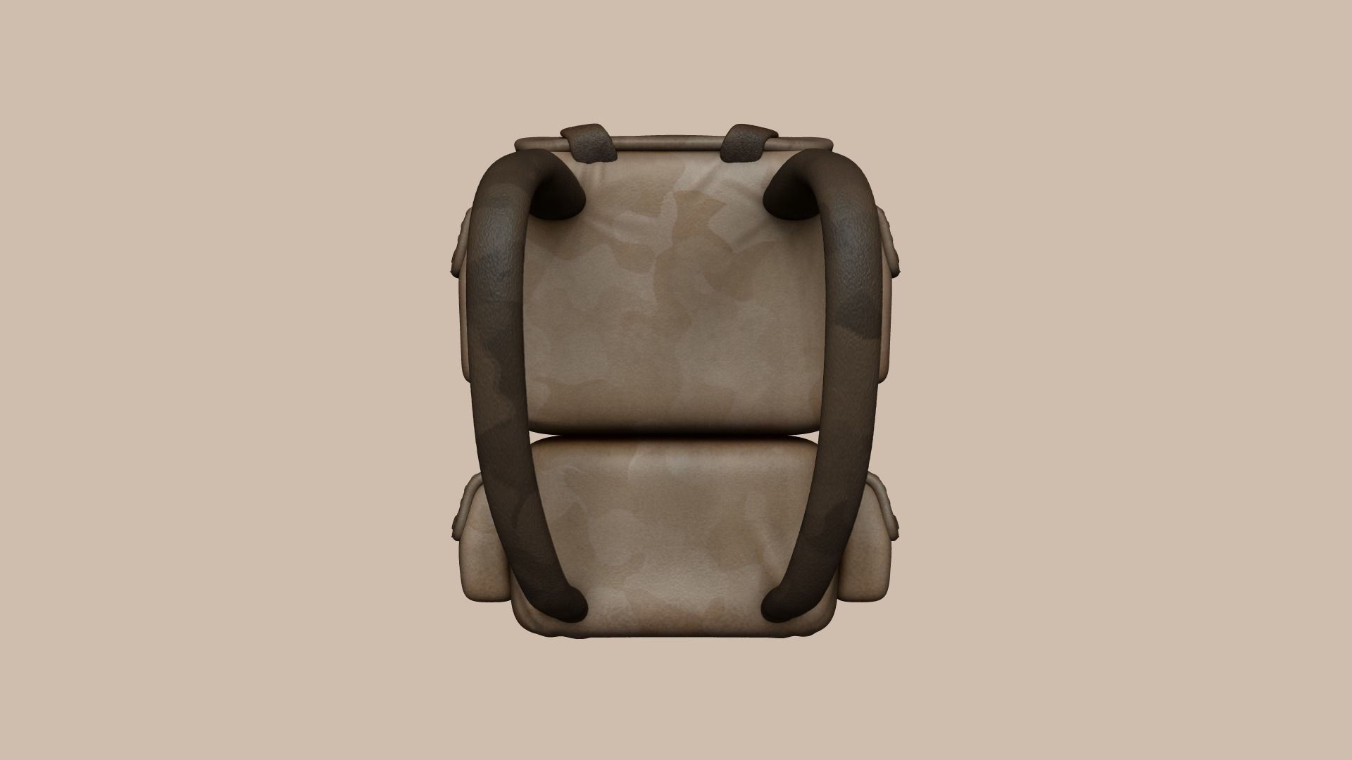 Desert Camouflage Backpack - Character Military Low-poly 3D model_7