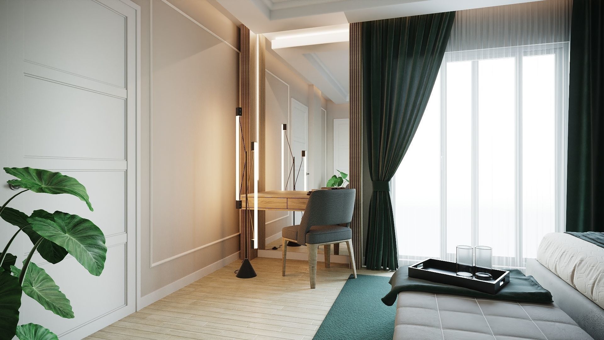 Simple Bedroom  Interior 3 3D model_1
