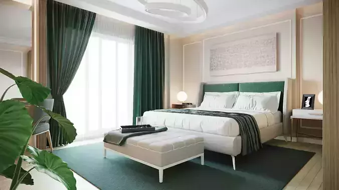 Simple Bedroom  Interior 3 3D model