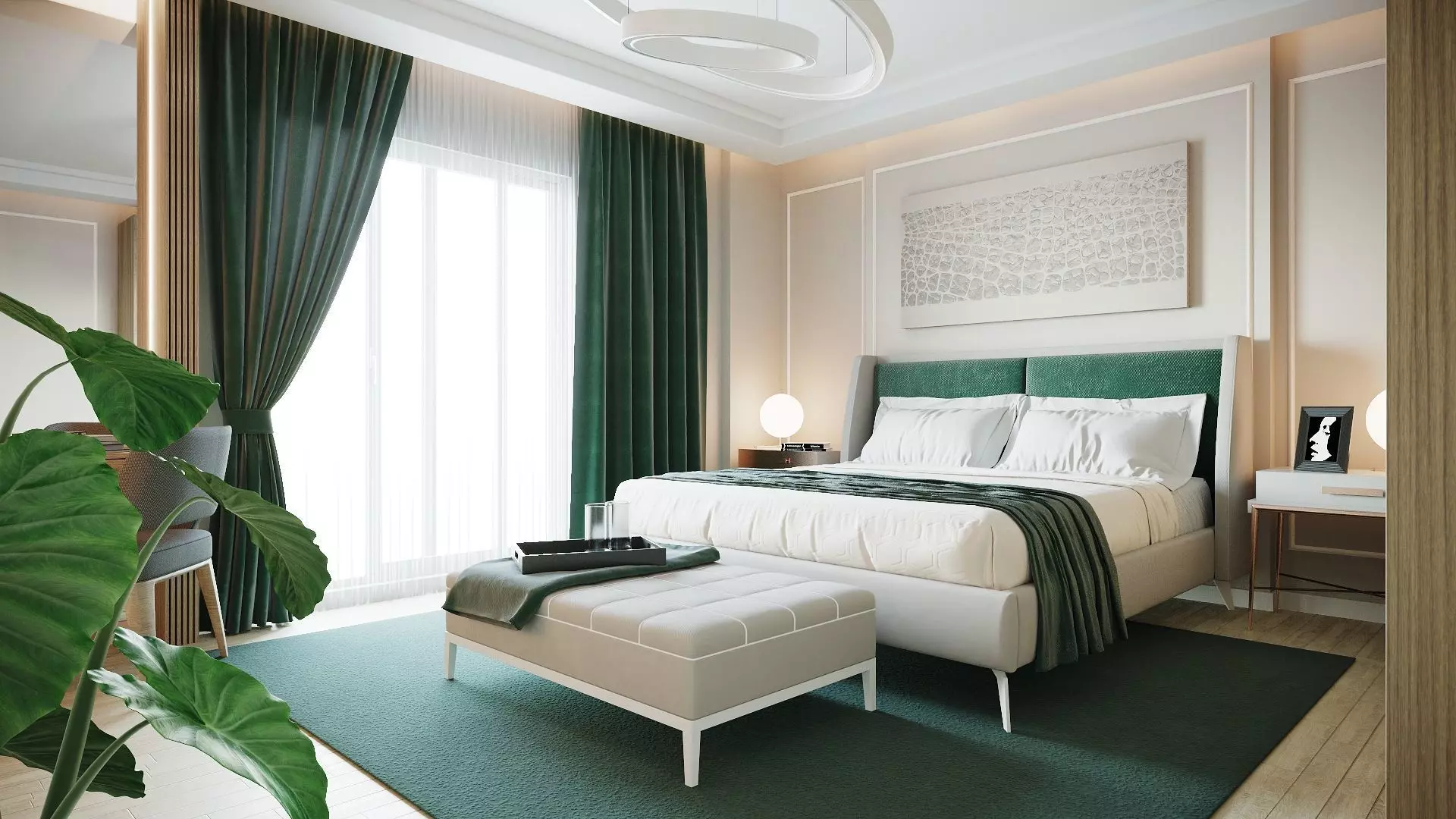 Simple Bedroom  Interior 3 3D model_0