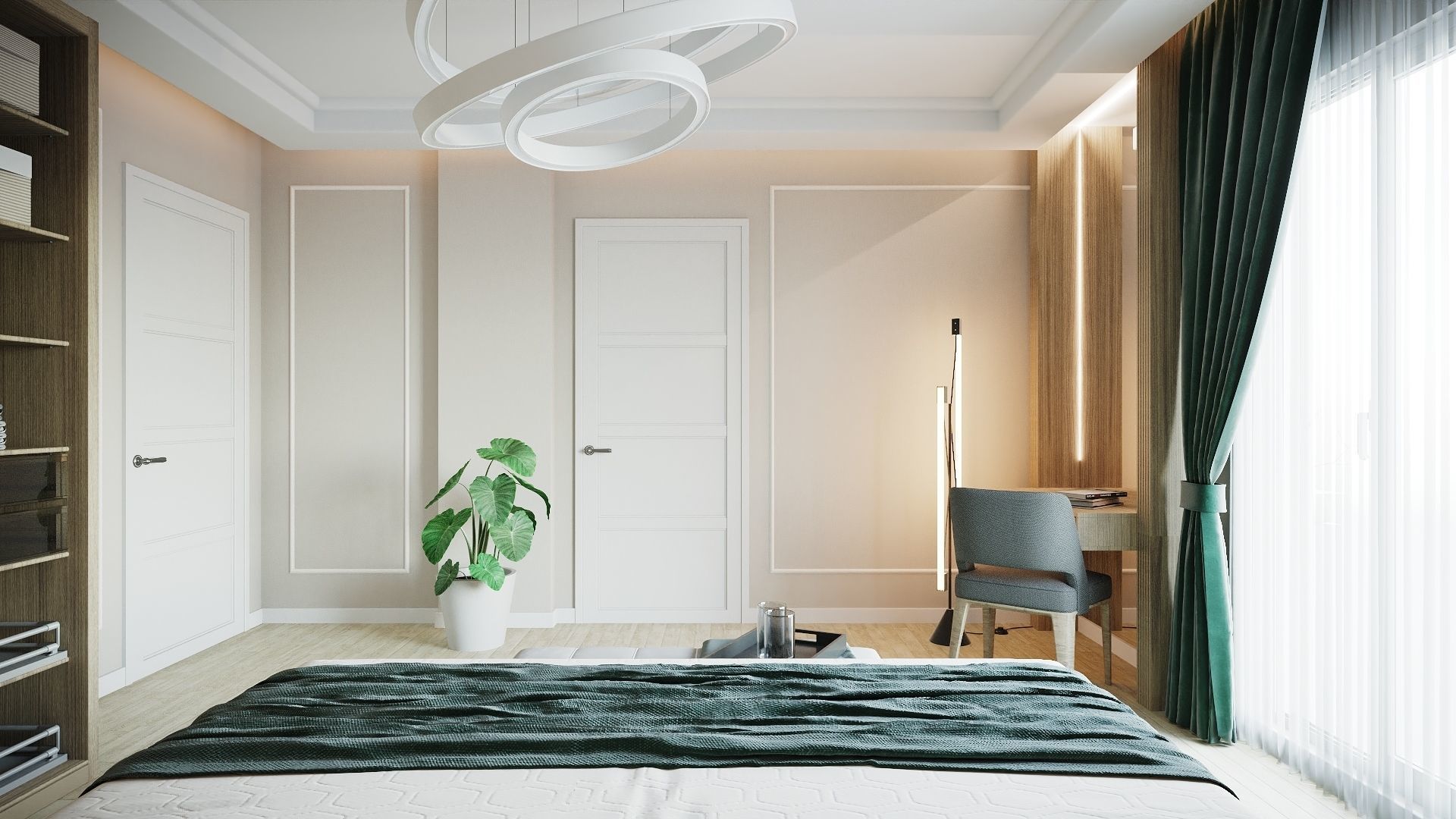 Simple Bedroom  Interior 3 3D model_3