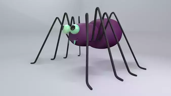Friendly Spooky Spider Cartoon Styled Character