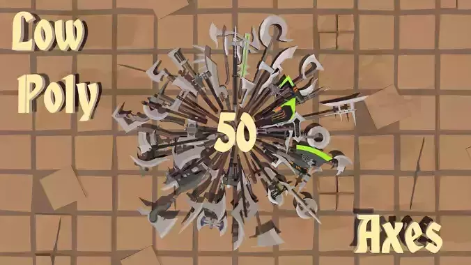 50 Low Poly Axes