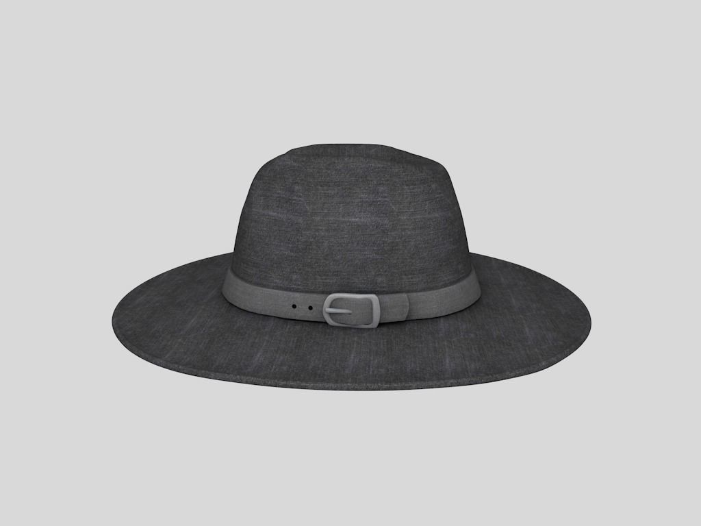 hat 2 fedora Low-poly 3D model_6