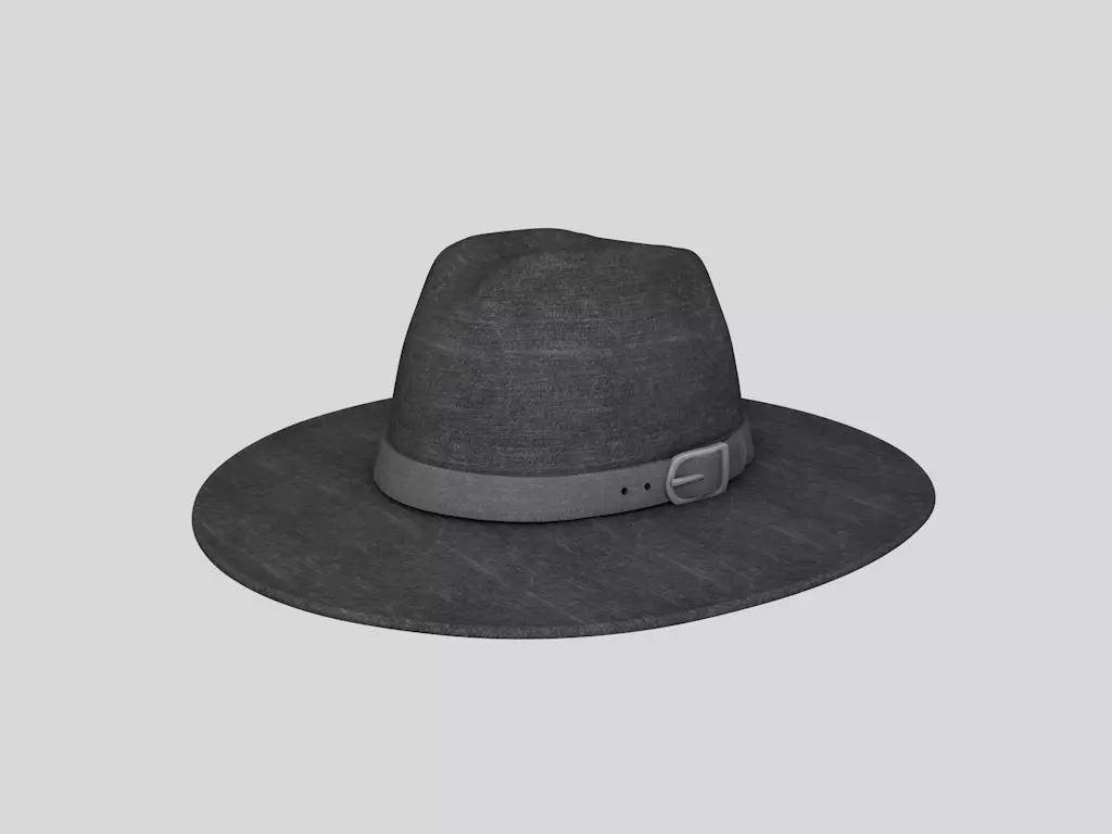 hat 2 fedora Low-poly 3D model_0