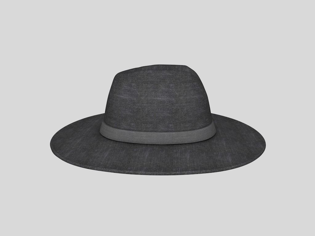 hat 2 fedora Low-poly 3D model_2