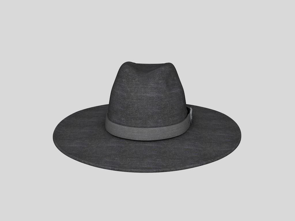hat 2 fedora Low-poly 3D model_1