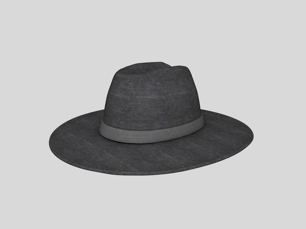 hat 2 fedora Low-poly 3D model_3