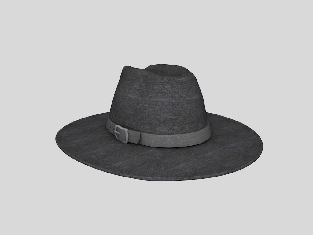 hat 2 fedora Low-poly 3D model_5