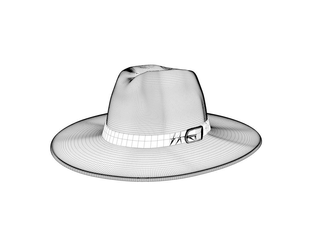 hat 2 fedora Low-poly 3D model_10