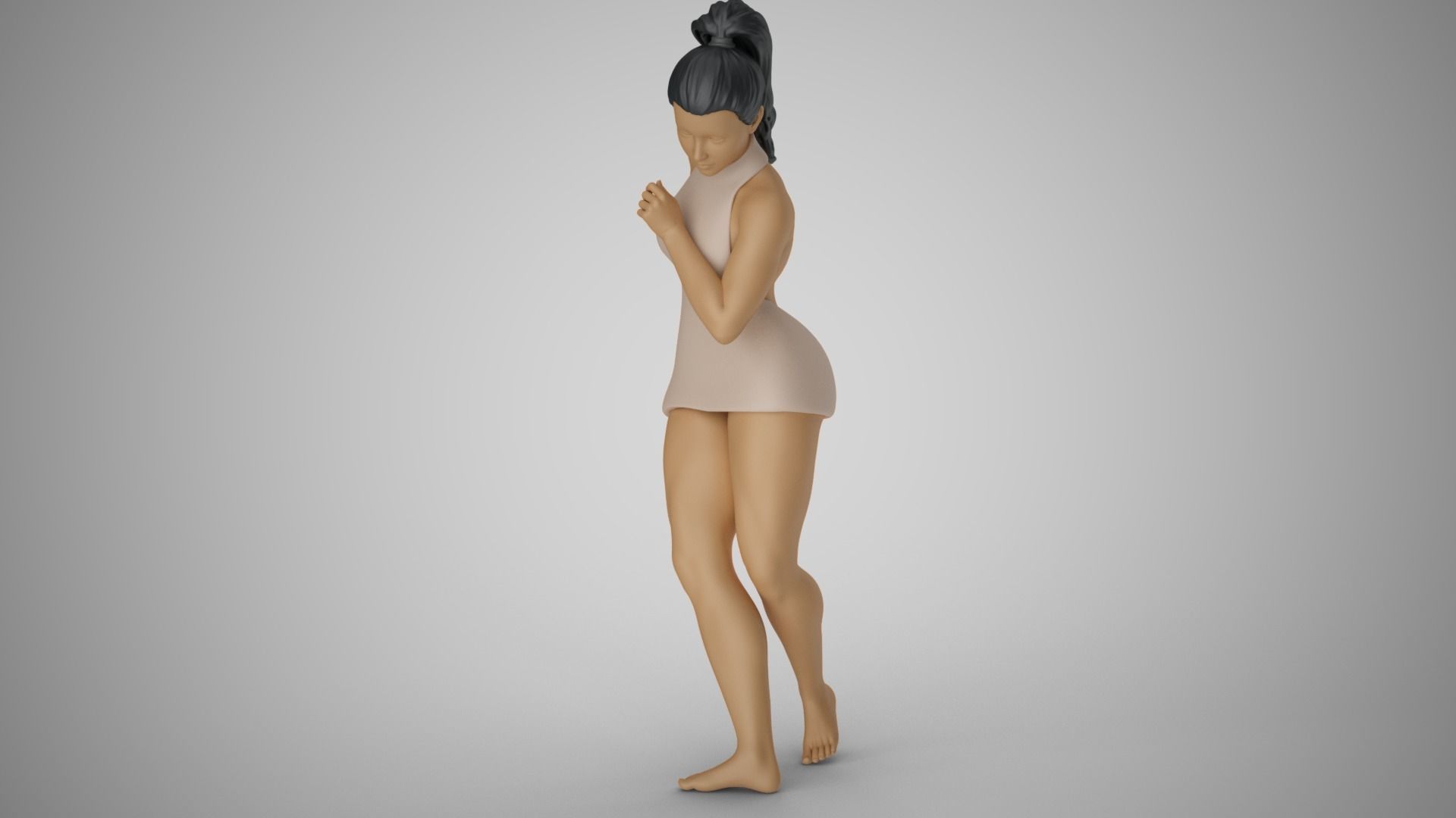 Woman Following the Rhythm 3D print model_9