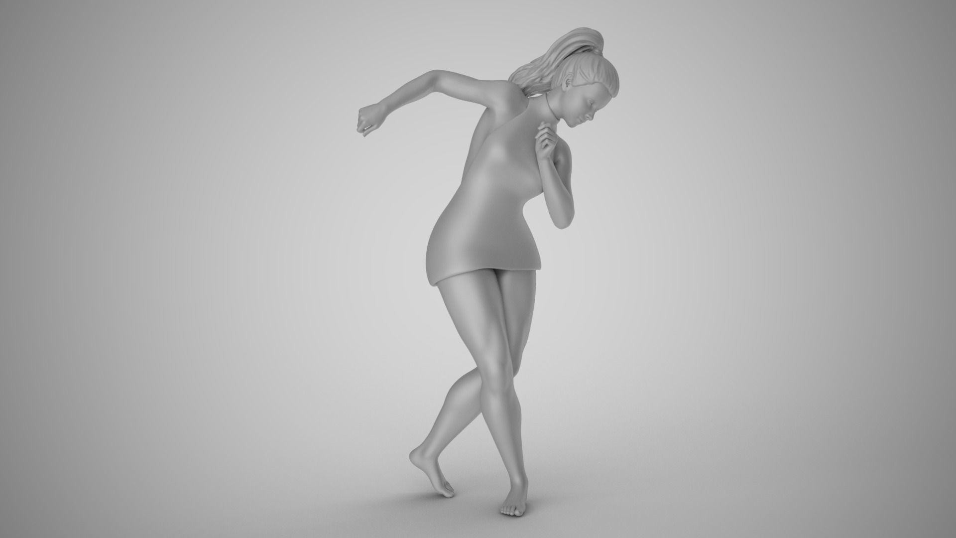 Woman Following the Rhythm 3D print model_2
