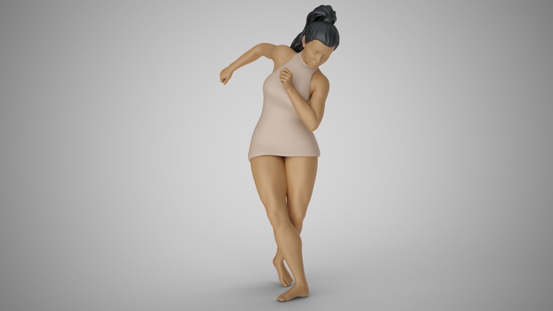 Woman Following the Rhythm 3D print model_10