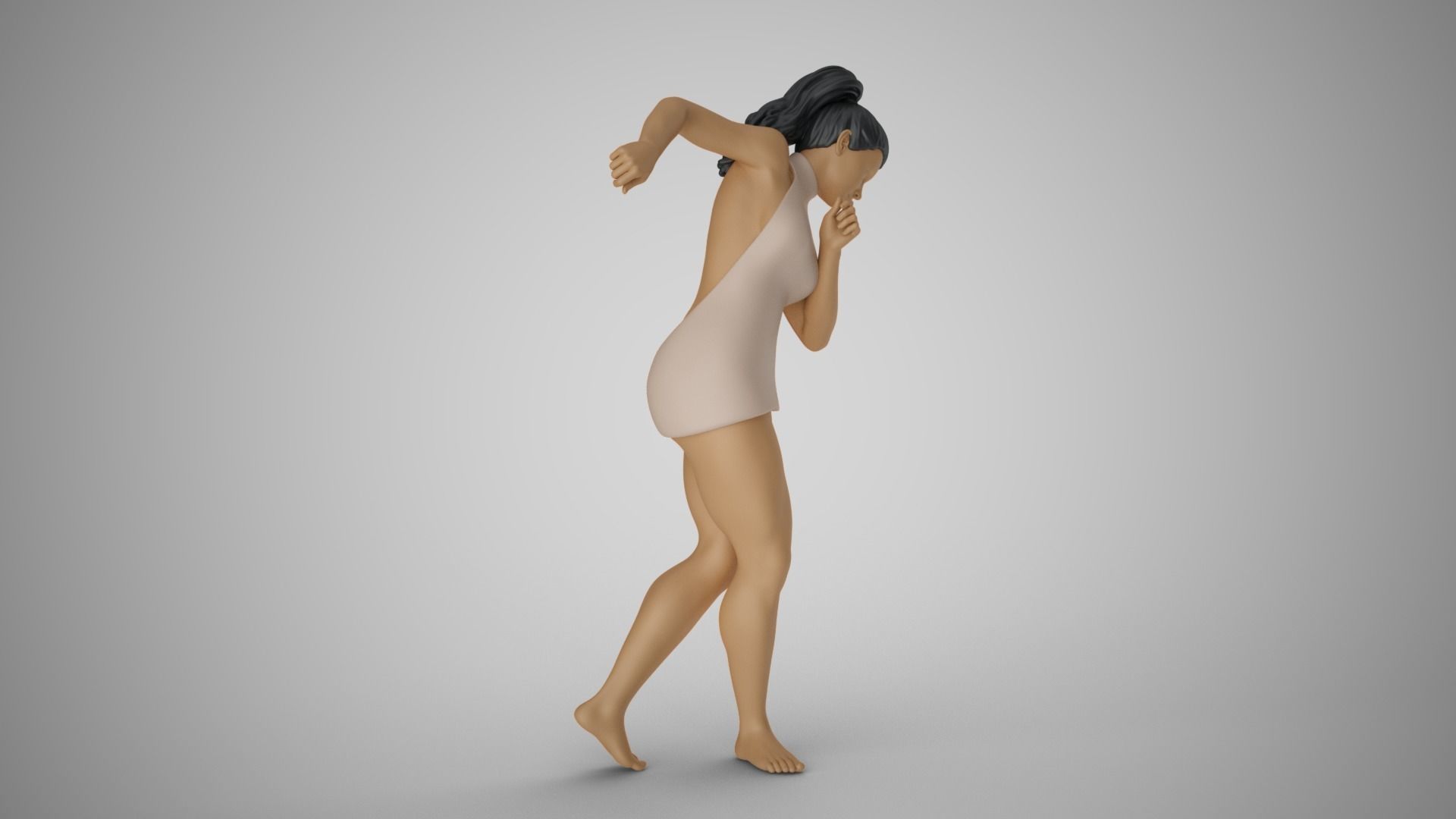 Woman Following the Rhythm 3D print model_4
