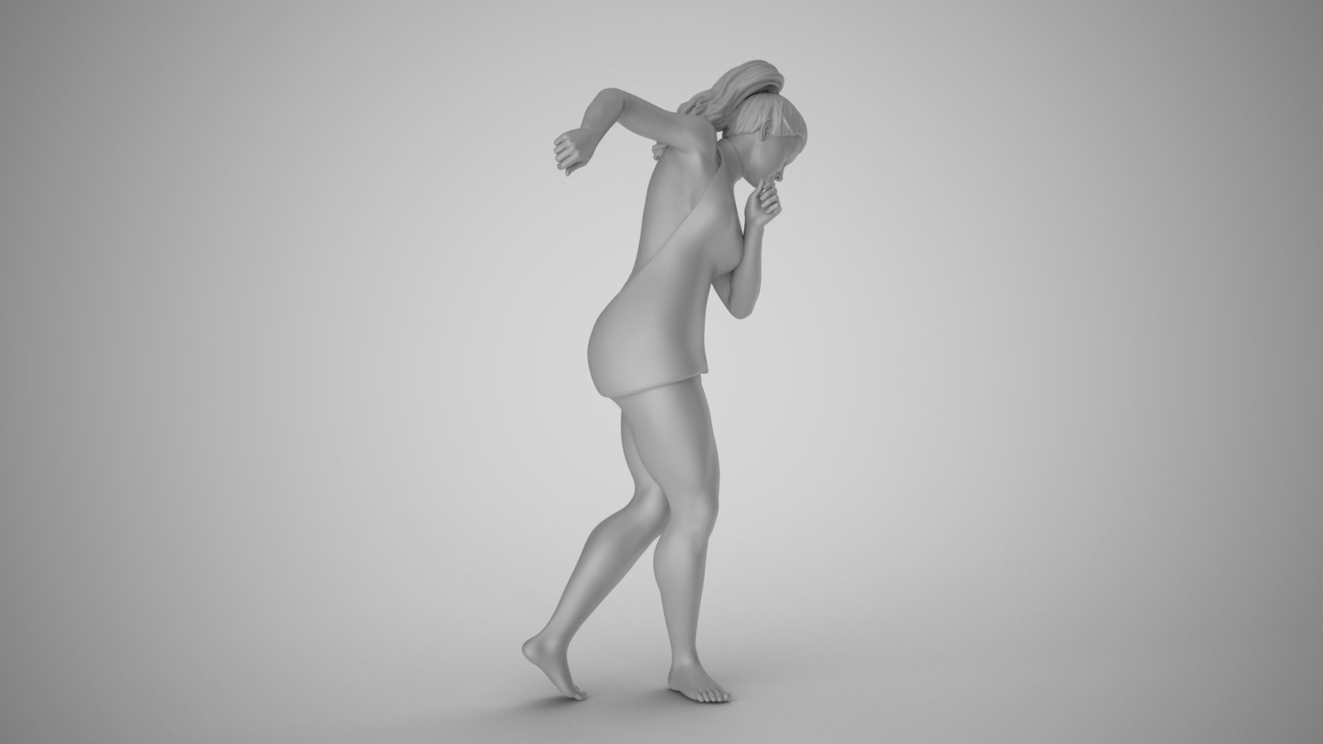 Woman Following the Rhythm 3D print model_3