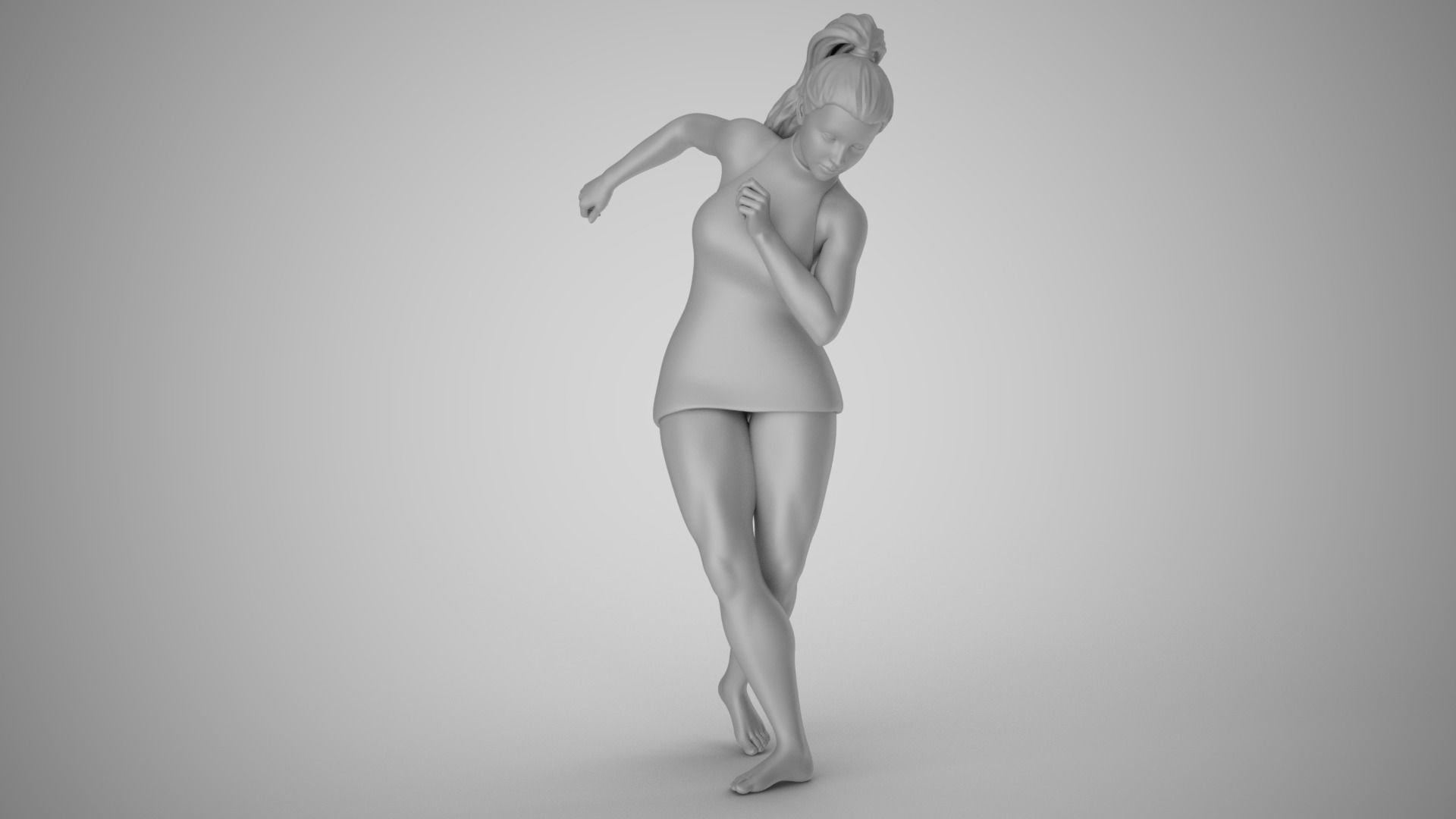 Woman Following the Rhythm 3D print model_1