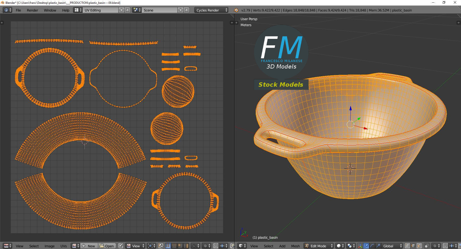 Plastic basin 3D model_10