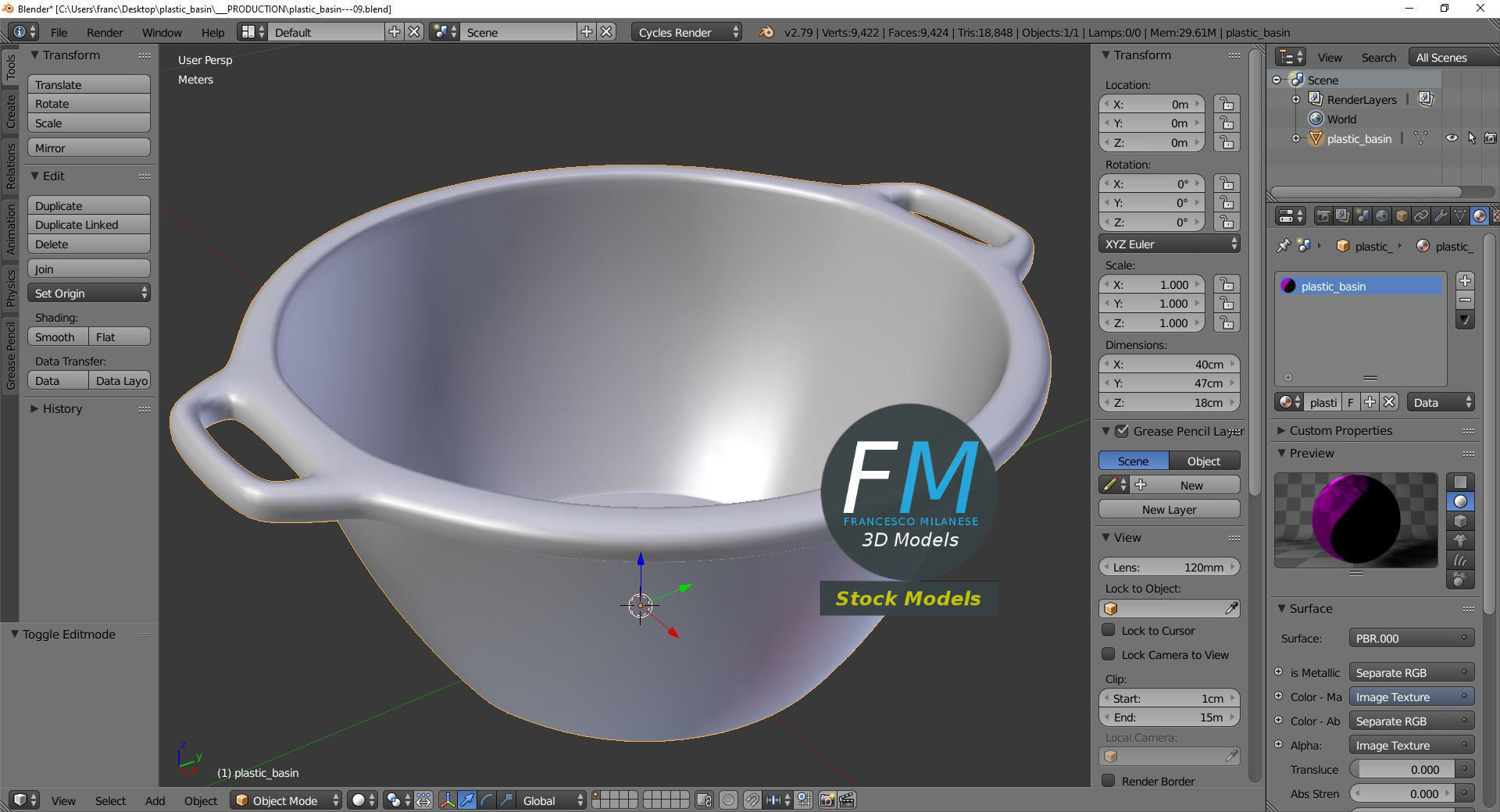 Plastic basin 3D model_9