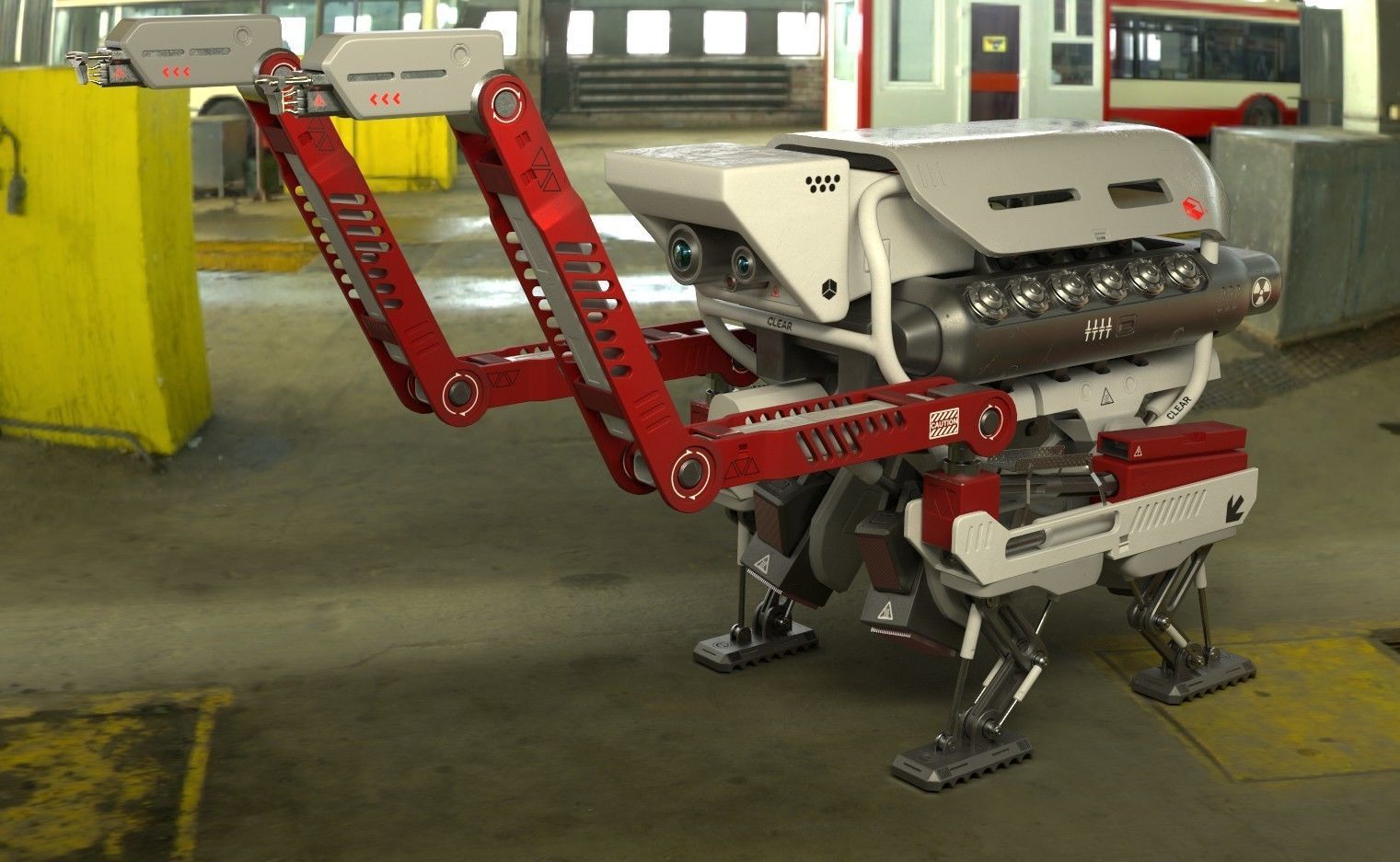 Work Drone - Low Poly Rigged - Textures Included Low-poly 3D model_3