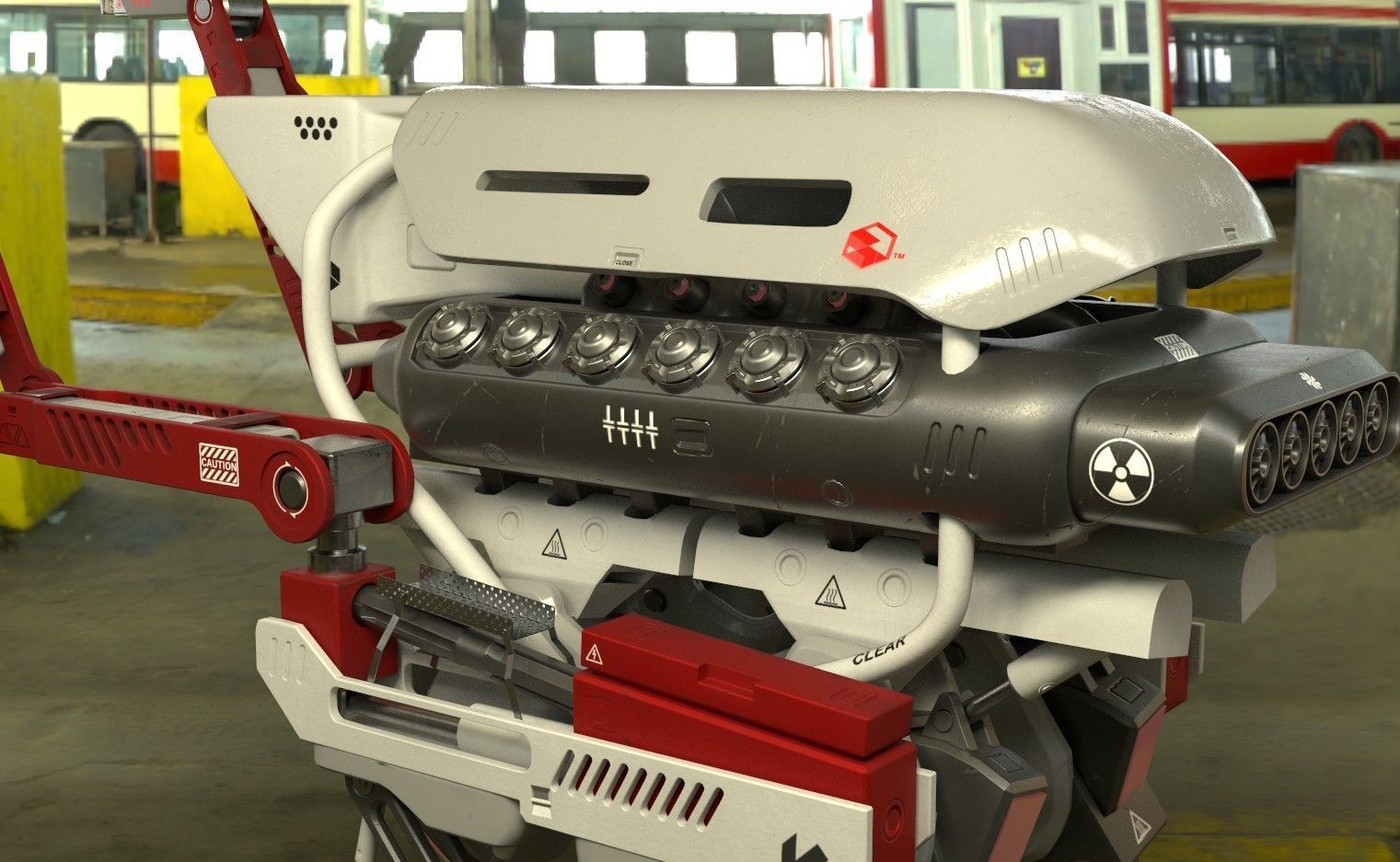 Work Drone - Low Poly Rigged - Textures Included Low-poly 3D model_4