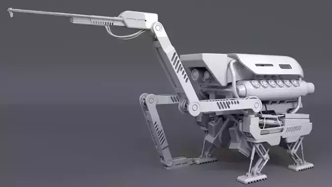 Work Drone - Low Poly Rigged - Textures Included