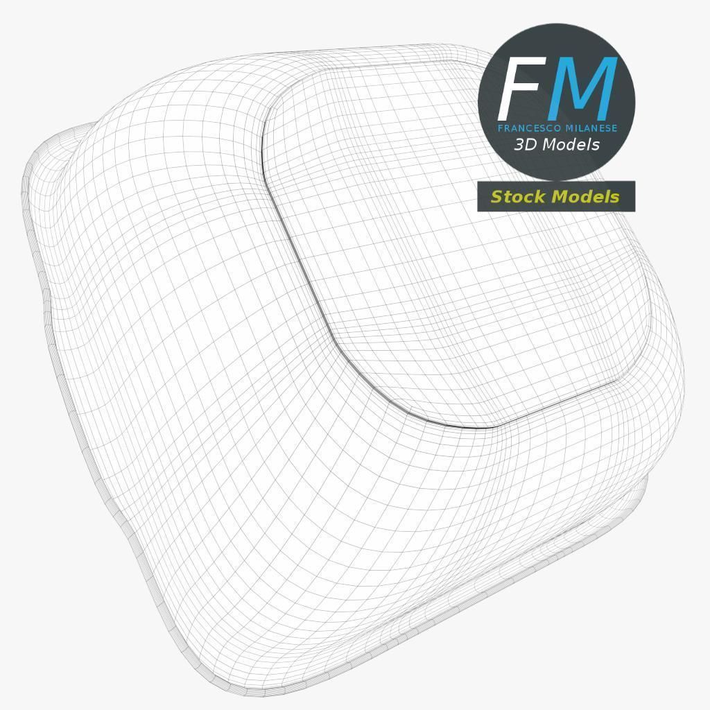 Square plastic basin 3D model_8