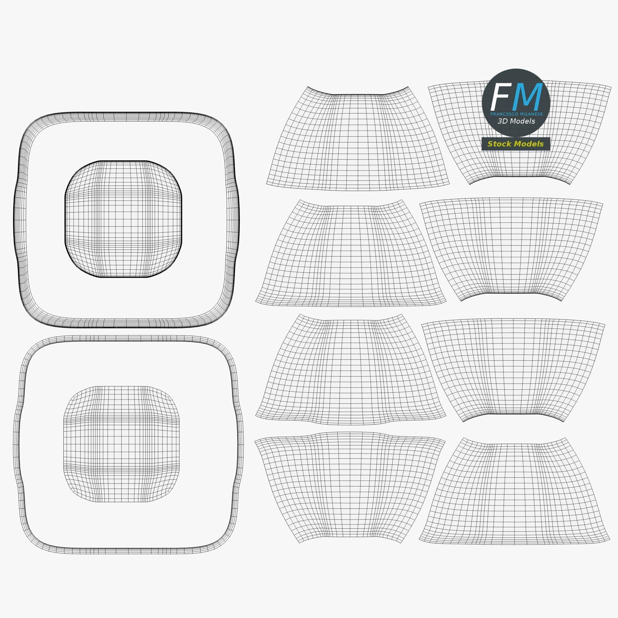 Square plastic basin 3D model_11