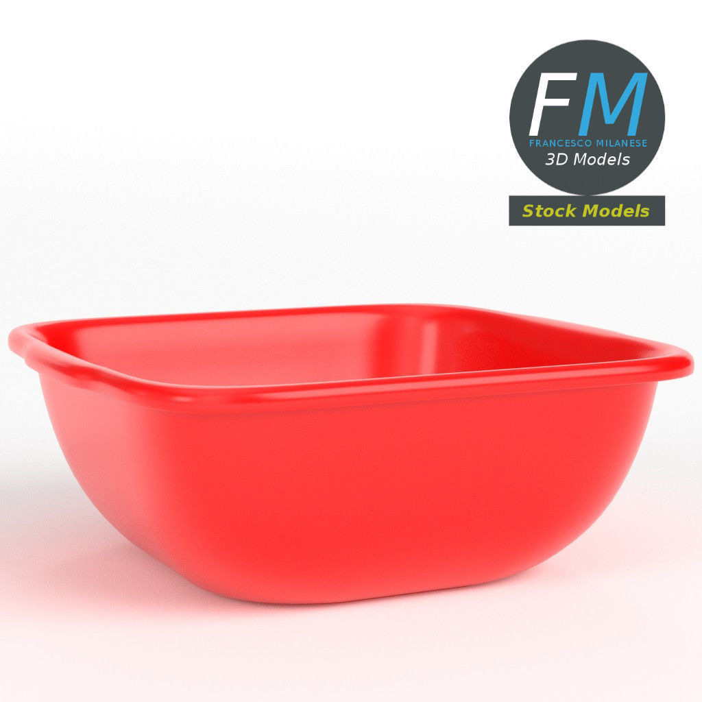Square plastic basin 3D model_3