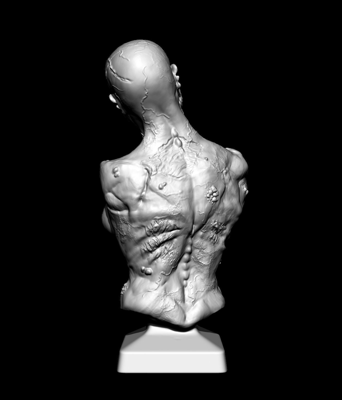 Zombie girl 3d print for Halloween bust 3D print model_3