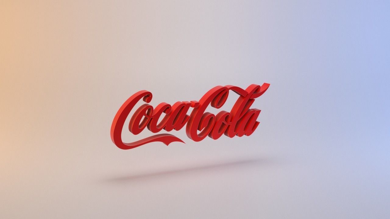 Coca Cola Logo Low-poly 3D model_10