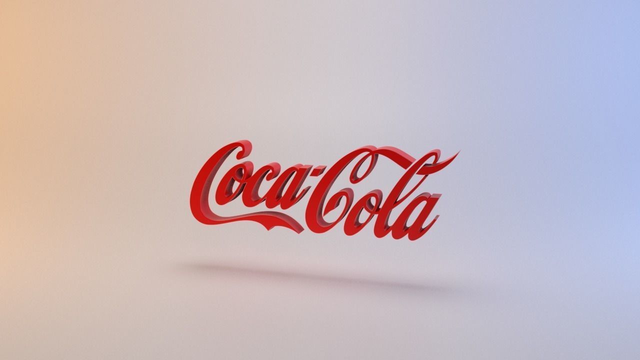Coca Cola Logo Low-poly 3D model_5