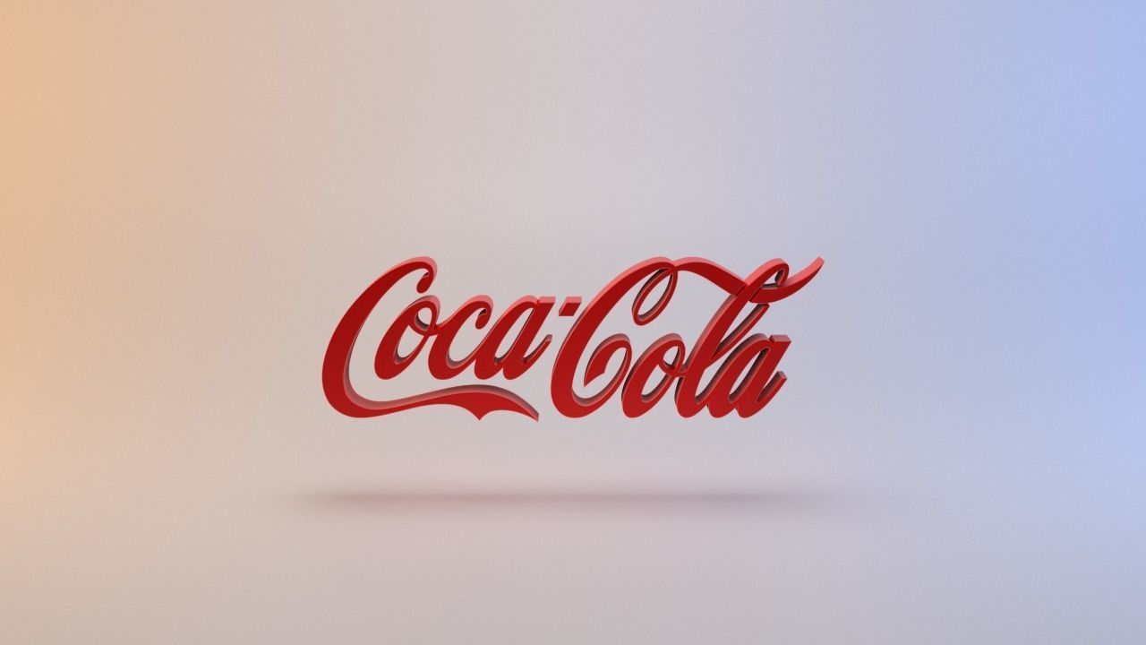 Coca Cola Logo Low-poly 3D model_7
