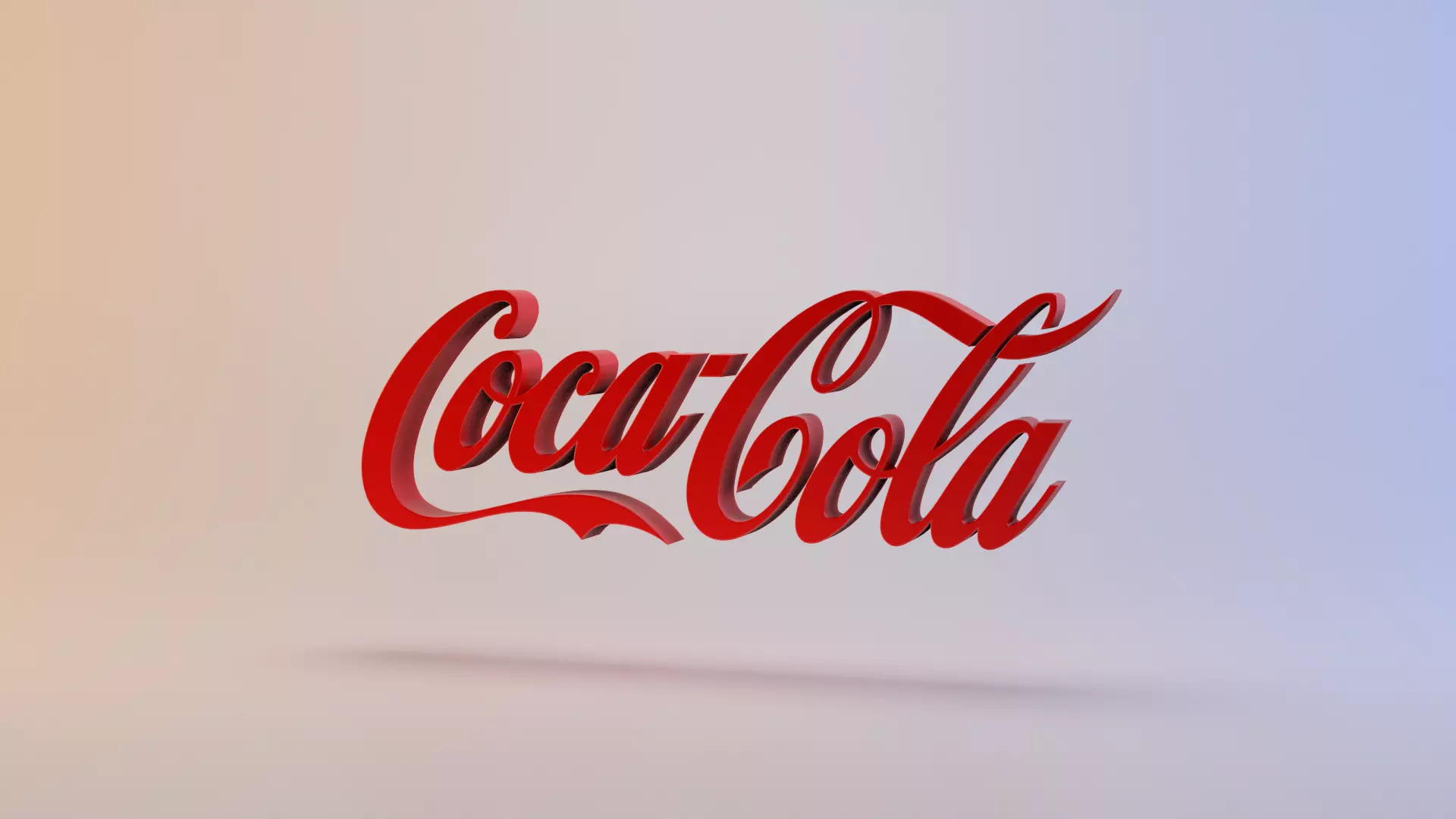 Coca Cola Logo Low-poly 3D model_0