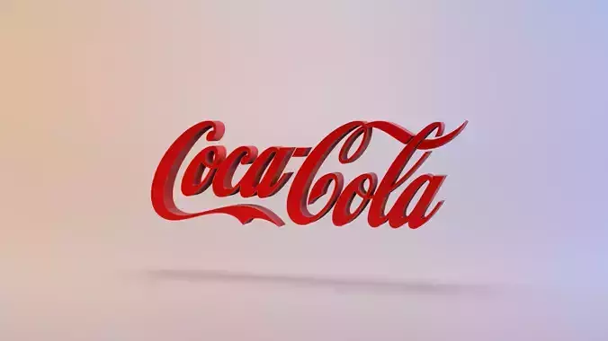 Coca Cola Logo Low-poly 3D model