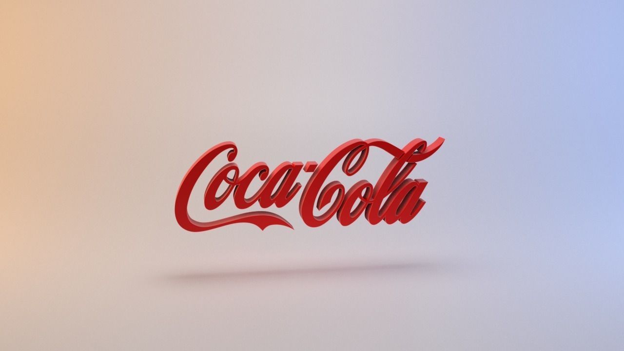 Coca Cola Logo Low-poly 3D model_8