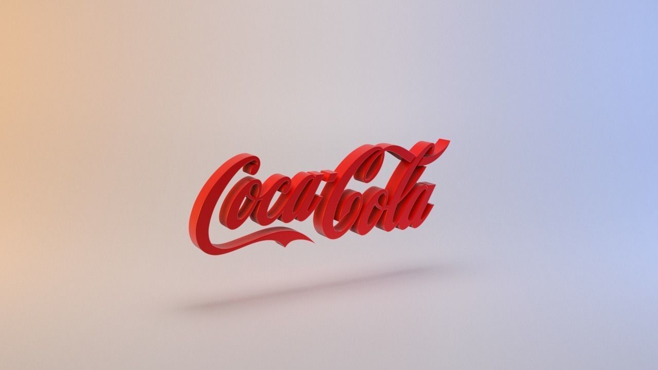 Coca Cola Logo Low-poly 3D model_11