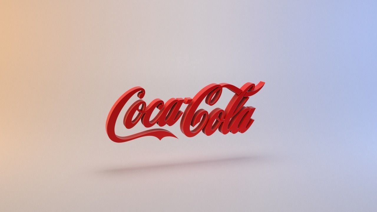 Coca Cola Logo Low-poly 3D model_9