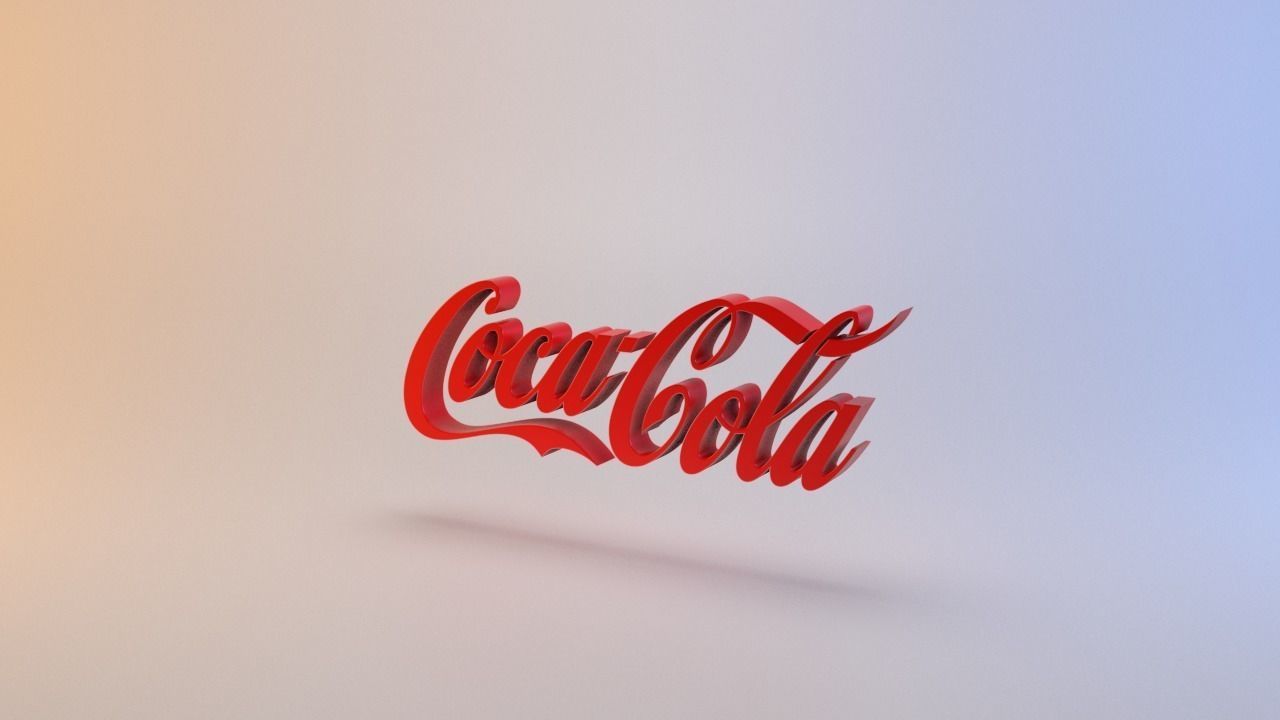 Coca Cola Logo Low-poly 3D model_3