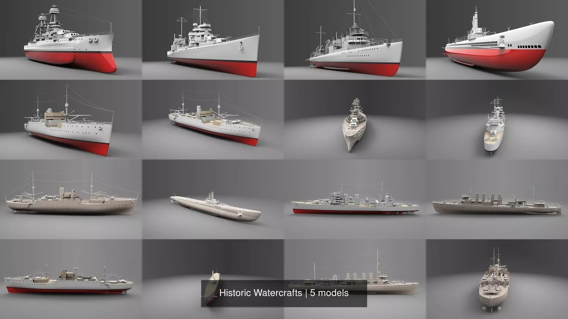 Historic Watercrafts 3D Model Collection_0