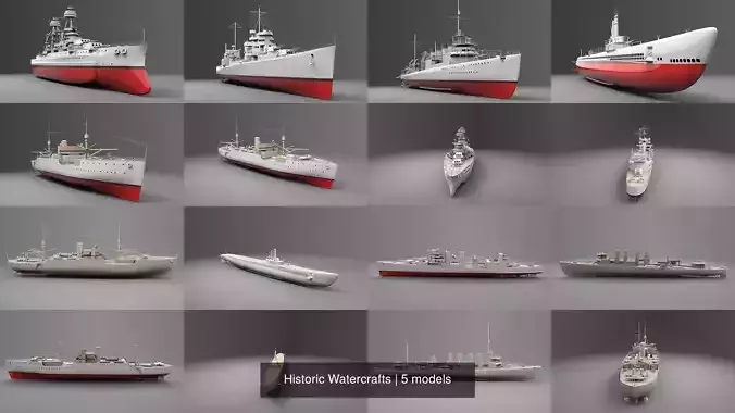 Historic Watercrafts 3D Model Collection
