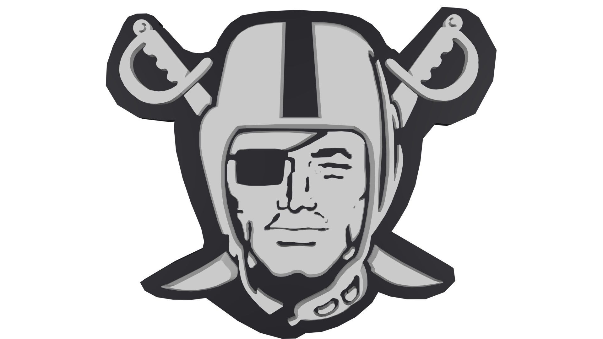 Raiders logo head only 3D model_1